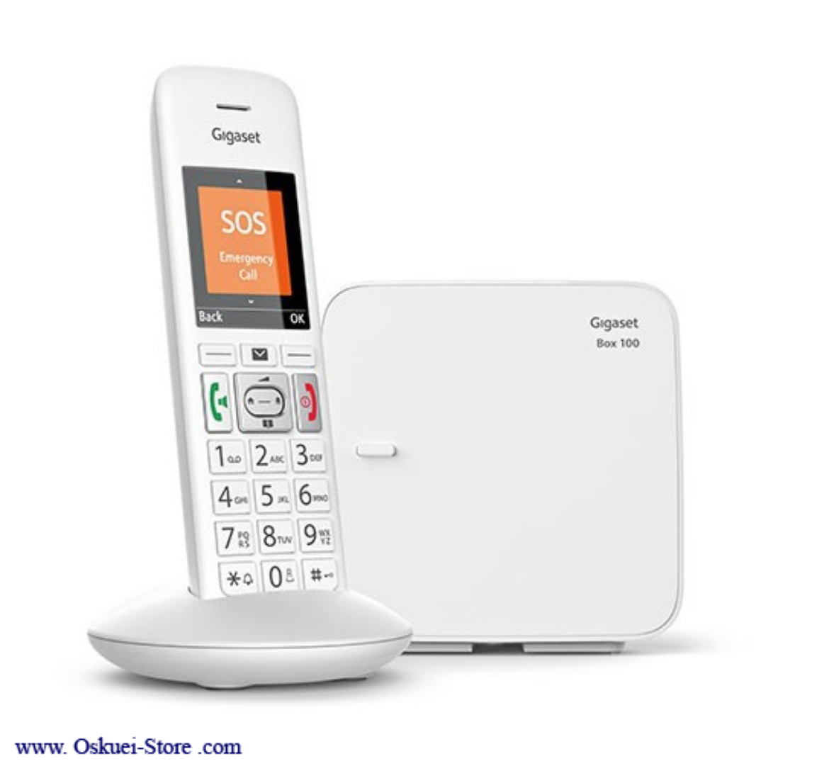 Gigaset E370 Cordless Telephone White Left