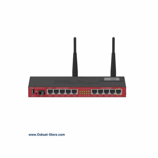MikroTik RB2011UiAS-IN Router Front With Antennas