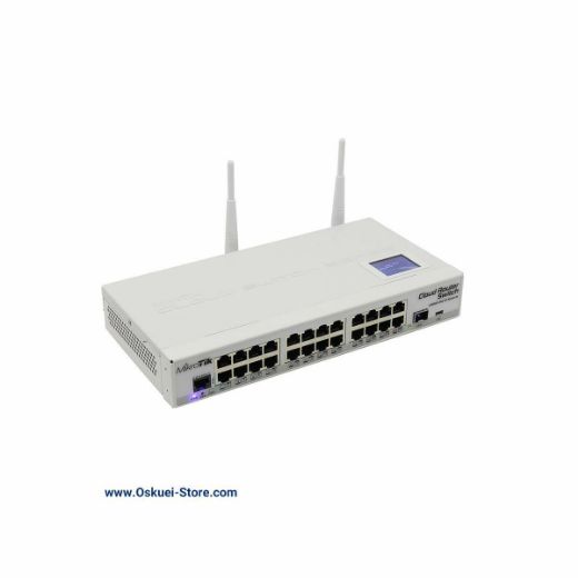 MikroTik CRS125-24G-1S-IN Router Switch Left With Antennas