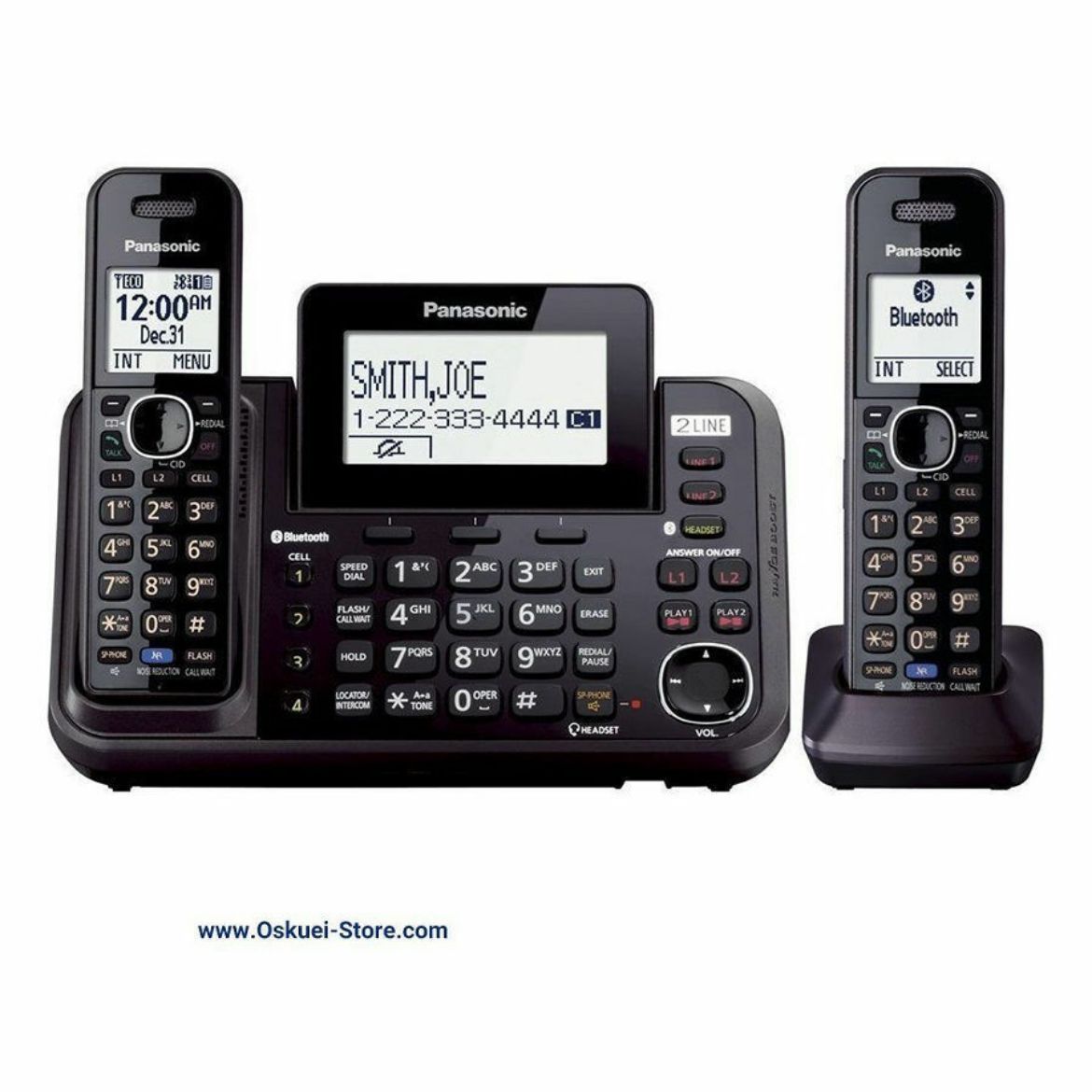 Panasonic KX-TG9542 Dual Cordless Telephones Black Front