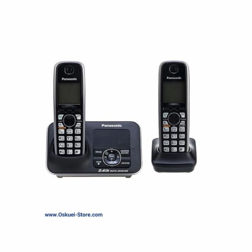 Panasonic KX-TG3722 Dual Cordless Telephones Black Front