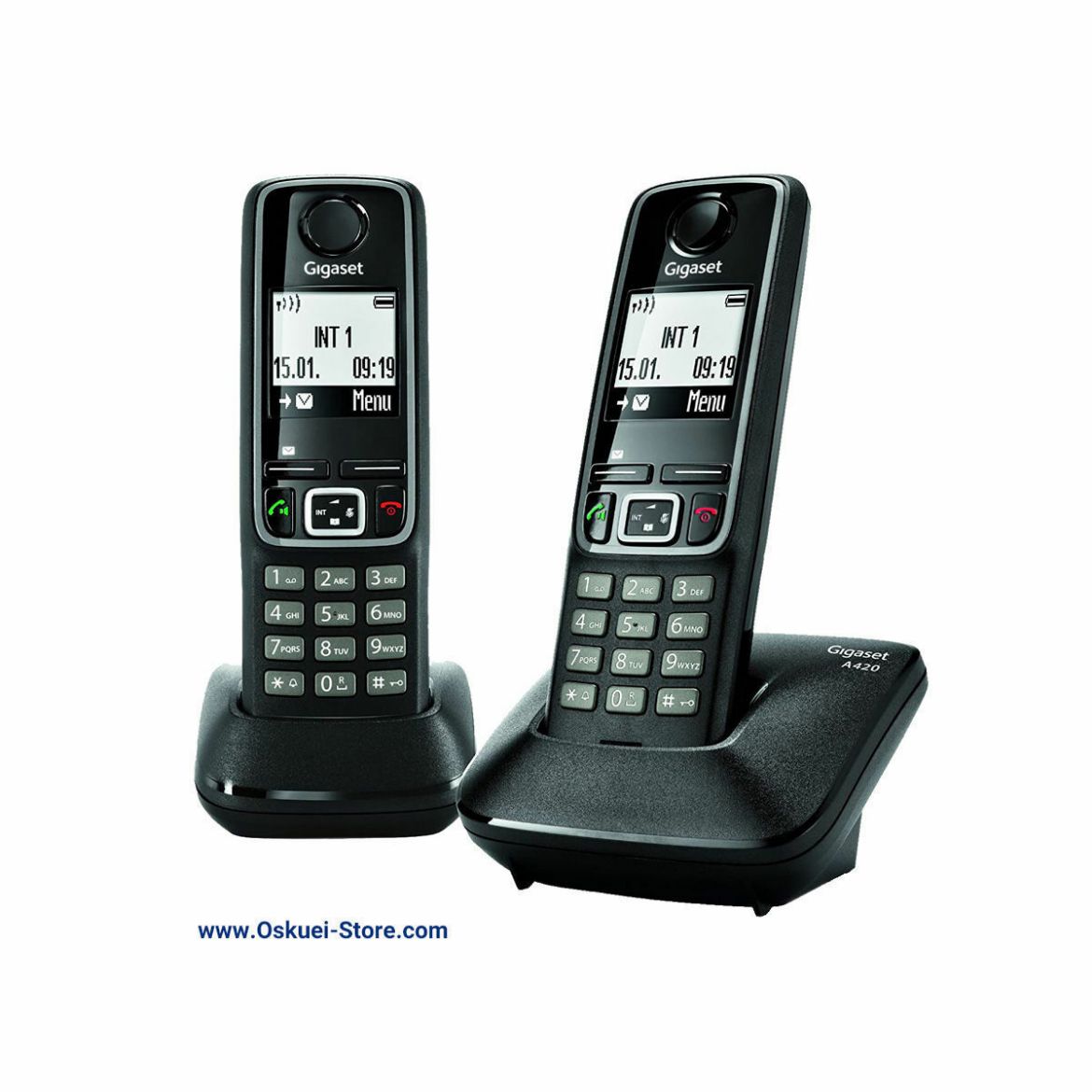 Gigaset A420 AM Dual Cordless Telephones Black