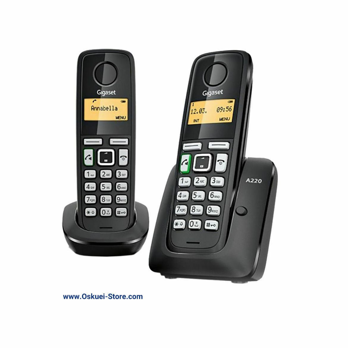 Gigaset A220 AM Dual Cordless Telephones Black