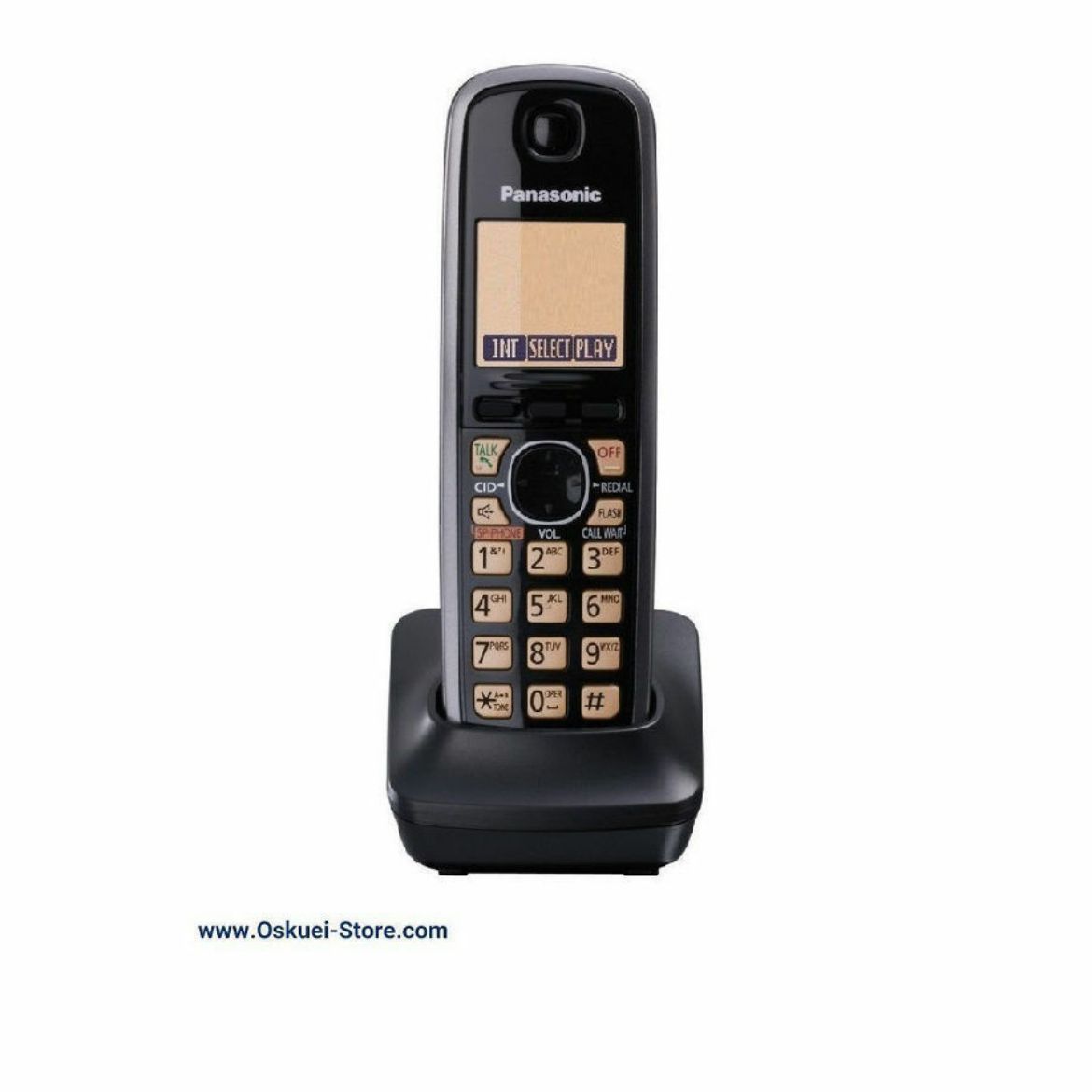 Panasonic KX-TGA371 Cordless Telephone Black Front Lights On