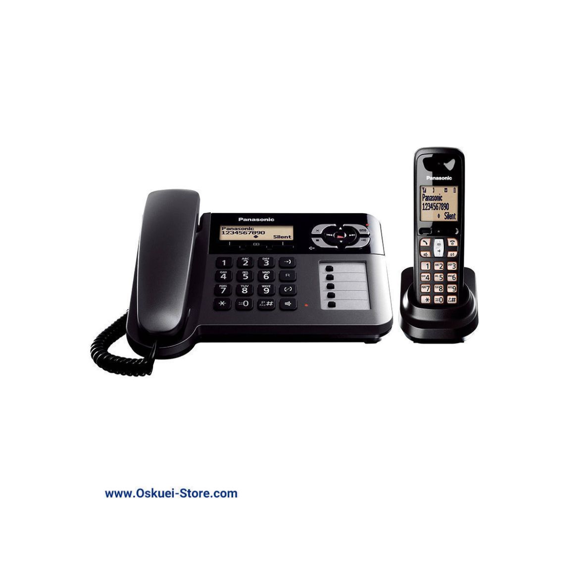 Panasonic KX-TGF120 Cordless Telephone Black Front
