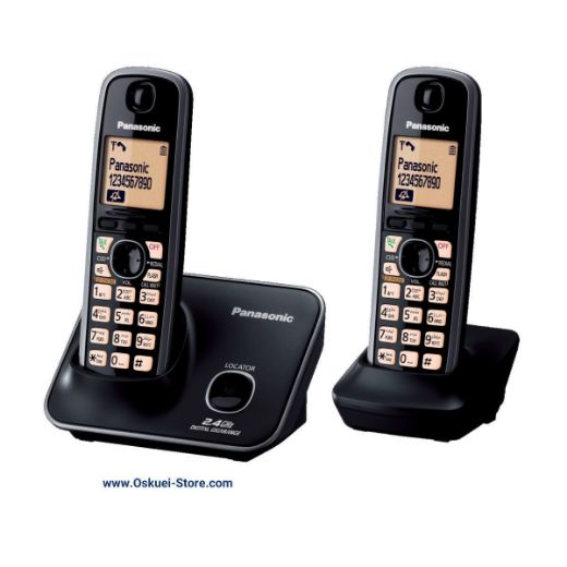 Panasonic KX-TG3712 Dual Cordless Telephones Black Right