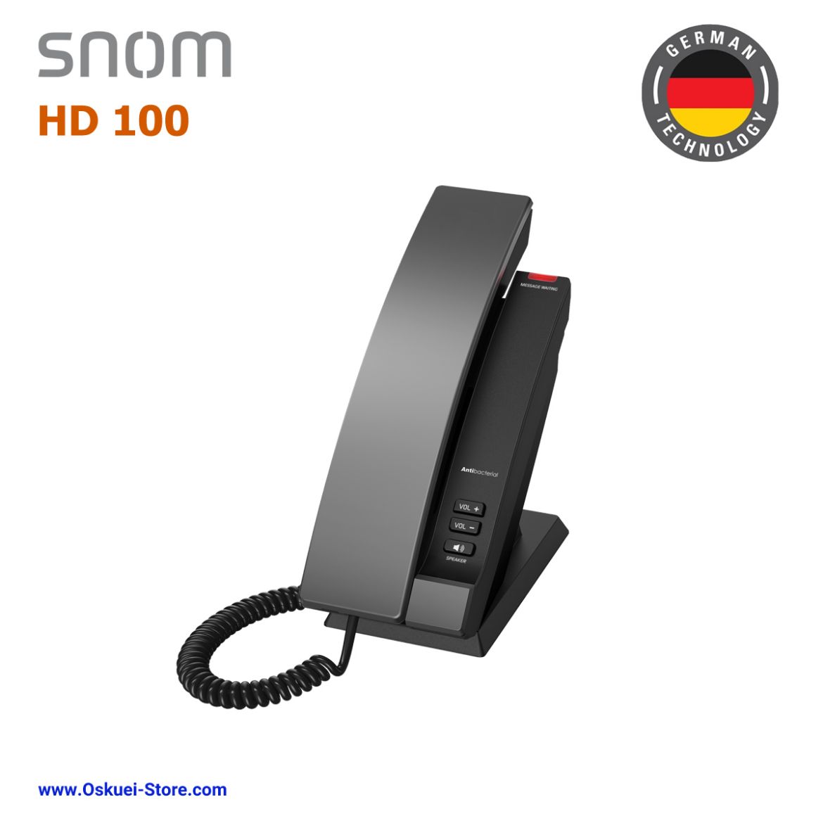 Snom HD100 VoIP SIP Hospitality Hotel Black Left