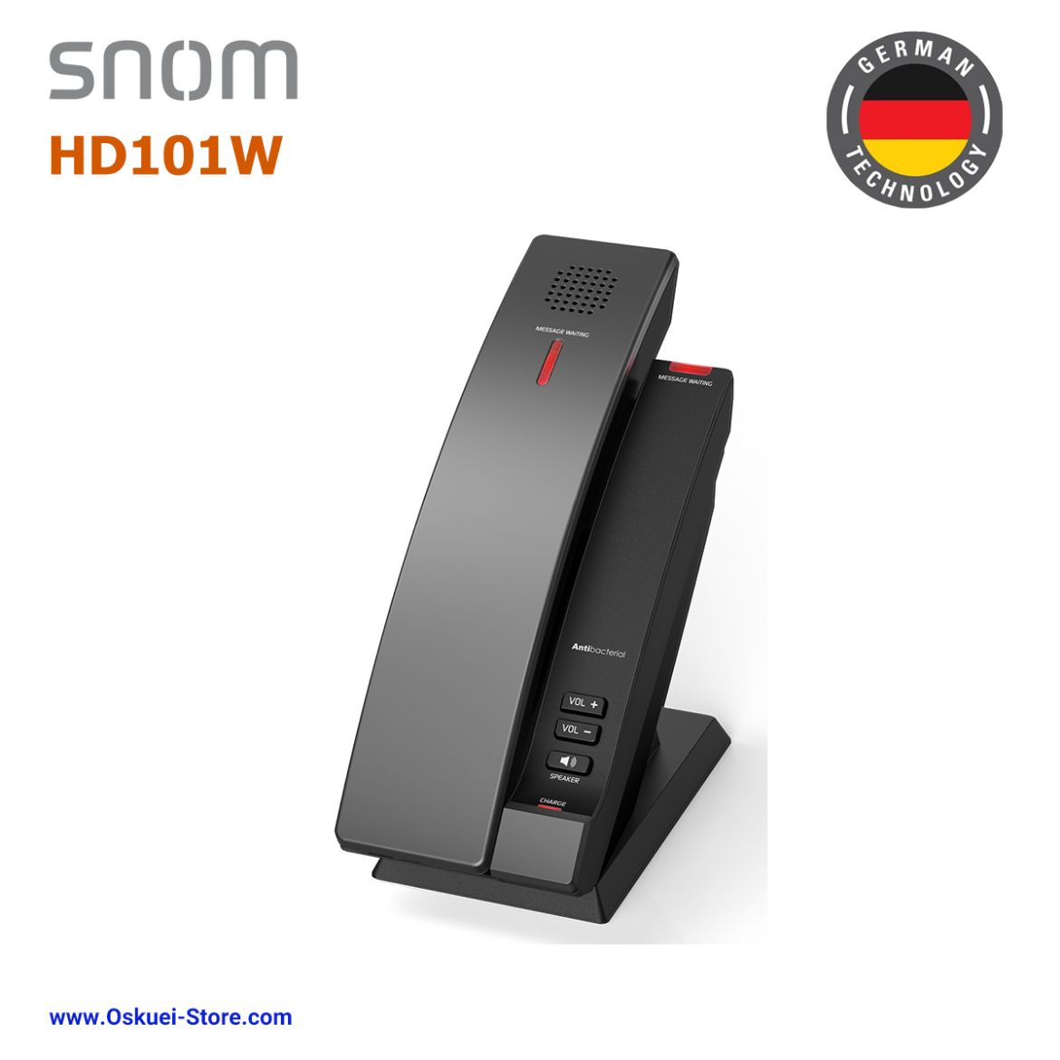 Snom HD101w VoIP SIP Hospitality Hotel Black Left