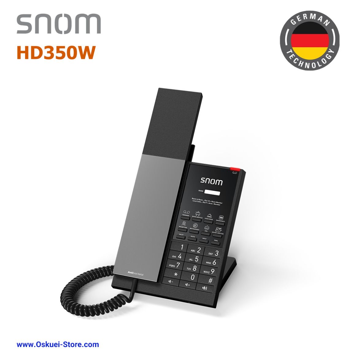 Snom HD350W VoIP SIP Hospitality Hotel Black Left