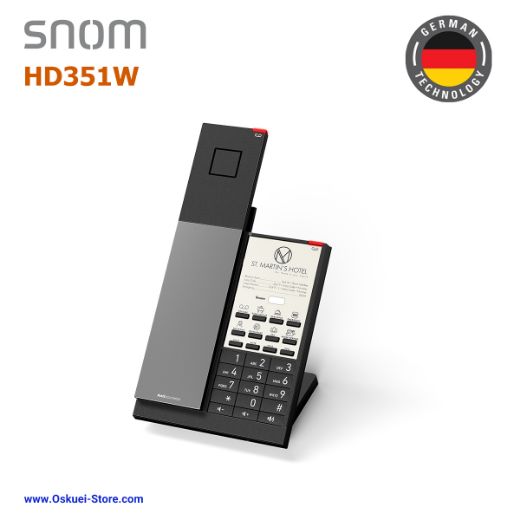 Snom HD1 VoIP SIP Hospitality Hotel Black Left