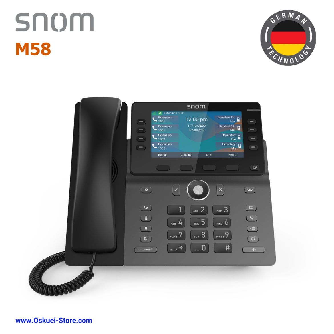 Snom M58 VoIP SIP Hospitality Hotel Black Front